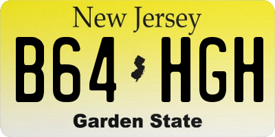 NJ license plate B64HGH