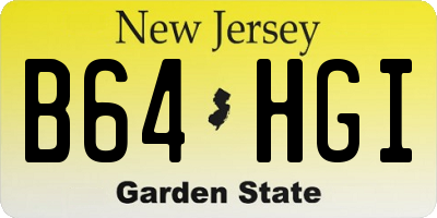 NJ license plate B64HGI
