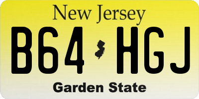 NJ license plate B64HGJ