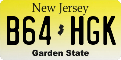 NJ license plate B64HGK