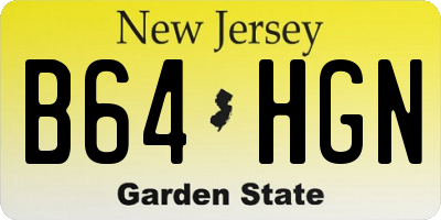 NJ license plate B64HGN
