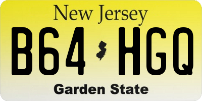 NJ license plate B64HGQ
