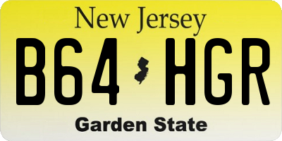 NJ license plate B64HGR