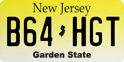 NJ license plate B64HGT