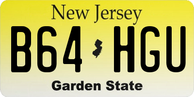 NJ license plate B64HGU