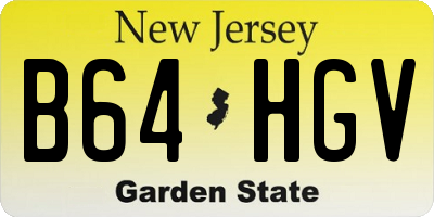 NJ license plate B64HGV