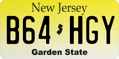 NJ license plate B64HGY