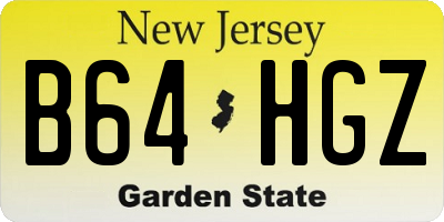 NJ license plate B64HGZ