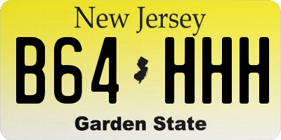 NJ license plate B64HHH