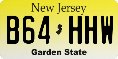 NJ license plate B64HHW