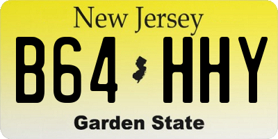 NJ license plate B64HHY