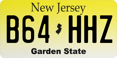 NJ license plate B64HHZ