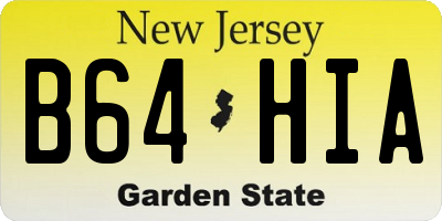 NJ license plate B64HIA