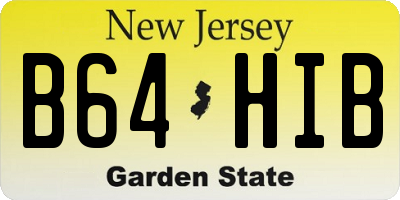 NJ license plate B64HIB