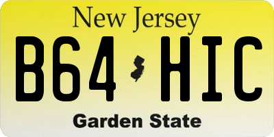 NJ license plate B64HIC