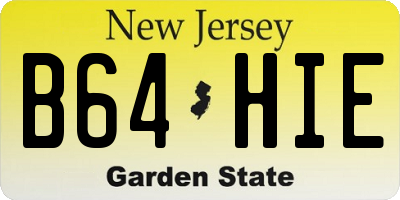 NJ license plate B64HIE