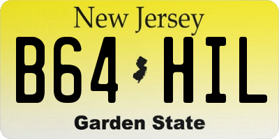 NJ license plate B64HIL