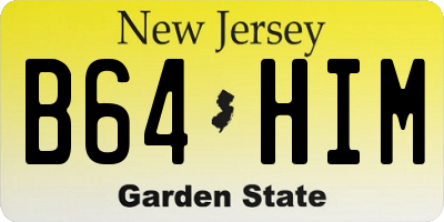 NJ license plate B64HIM