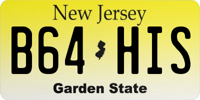 NJ license plate B64HIS
