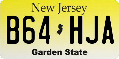 NJ license plate B64HJA
