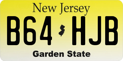 NJ license plate B64HJB