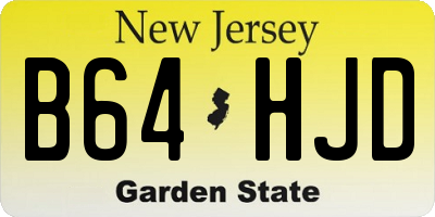 NJ license plate B64HJD
