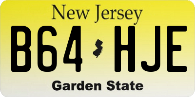 NJ license plate B64HJE