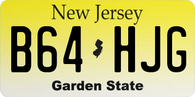 NJ license plate B64HJG