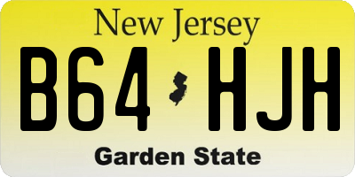 NJ license plate B64HJH