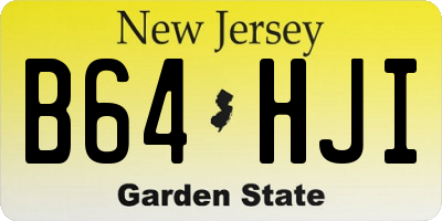 NJ license plate B64HJI