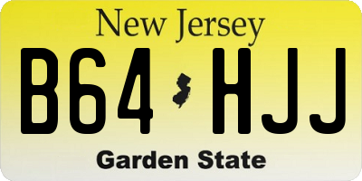 NJ license plate B64HJJ
