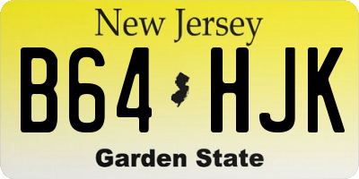 NJ license plate B64HJK