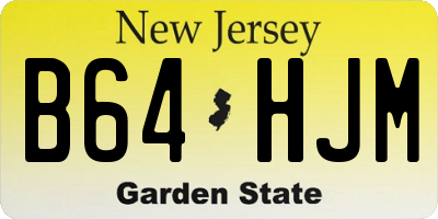 NJ license plate B64HJM
