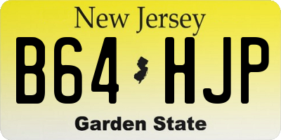 NJ license plate B64HJP