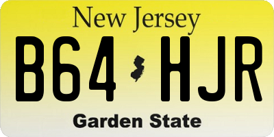 NJ license plate B64HJR