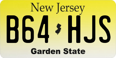 NJ license plate B64HJS