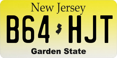 NJ license plate B64HJT