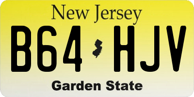 NJ license plate B64HJV