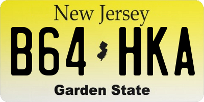 NJ license plate B64HKA