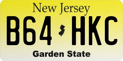 NJ license plate B64HKC