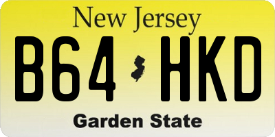 NJ license plate B64HKD
