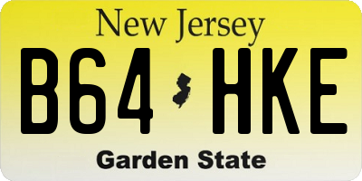 NJ license plate B64HKE
