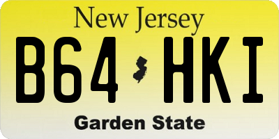 NJ license plate B64HKI