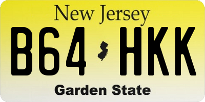 NJ license plate B64HKK