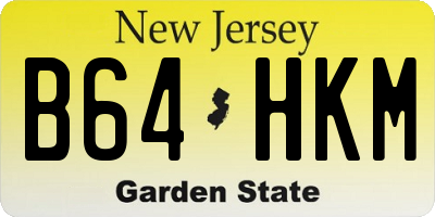 NJ license plate B64HKM