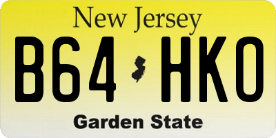 NJ license plate B64HKO