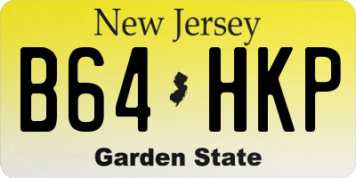 NJ license plate B64HKP