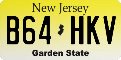 NJ license plate B64HKV