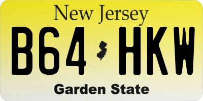 NJ license plate B64HKW