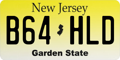 NJ license plate B64HLD